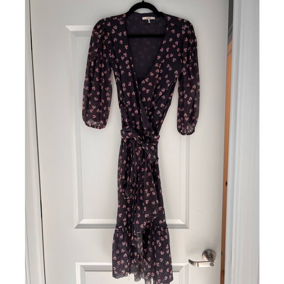 $290 GANNI Tilden Mesh Eclipse Floral Print Midi Length Dress - 38 (US 6) - Picture 8 of 9